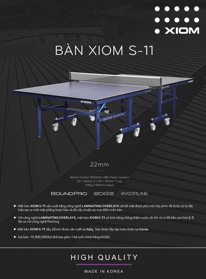 Bàn bóng Xiom S-11